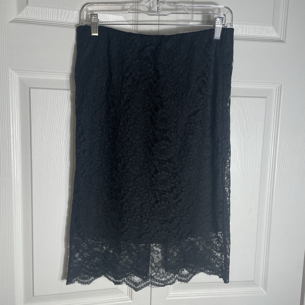 Mossimo Lace Overlay Pencil Skirt‎ Women M Black Fairy Grunge Whimsigoth Witchy